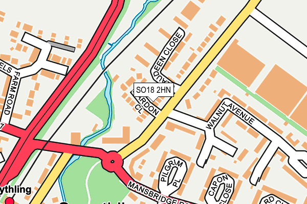 SO18 2HN map - OS OpenMap – Local (Ordnance Survey)