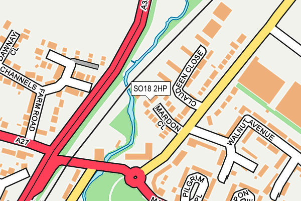 SO18 2HP map - OS OpenMap – Local (Ordnance Survey)