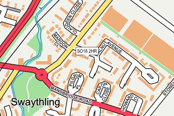 SO18 2HR map - OS OpenMap – Local (Ordnance Survey)