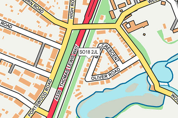 SO18 2JL map - OS OpenMap – Local (Ordnance Survey)