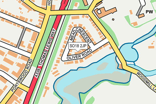 SO18 2JP map - OS OpenMap – Local (Ordnance Survey)