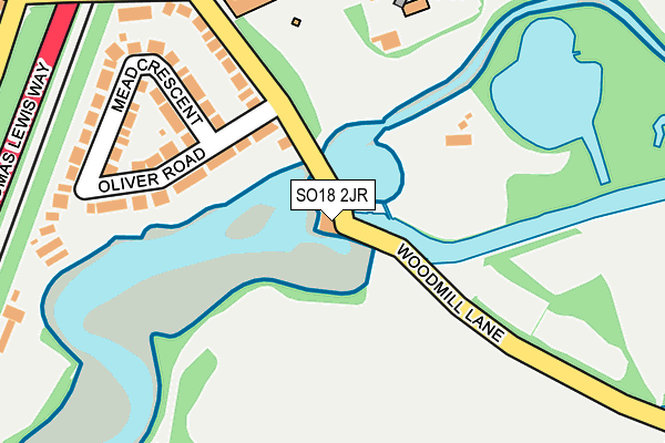 SO18 2JR map - OS OpenMap – Local (Ordnance Survey)