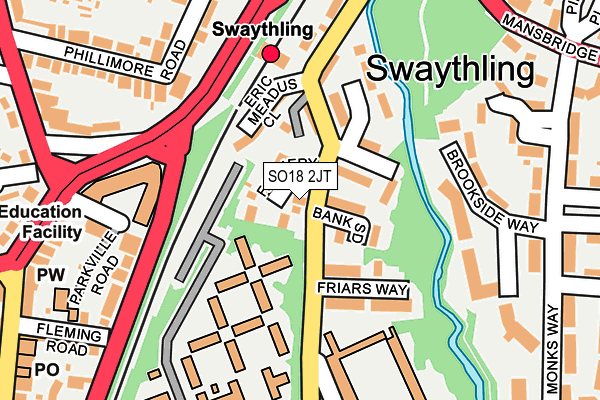 SO18 2JT map - OS OpenMap – Local (Ordnance Survey)