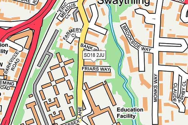 SO18 2JU map - OS OpenMap – Local (Ordnance Survey)