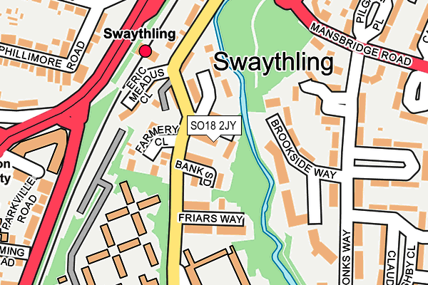 SO18 2JY map - OS OpenMap – Local (Ordnance Survey)