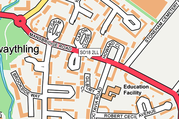 SO18 2LL map - OS OpenMap – Local (Ordnance Survey)