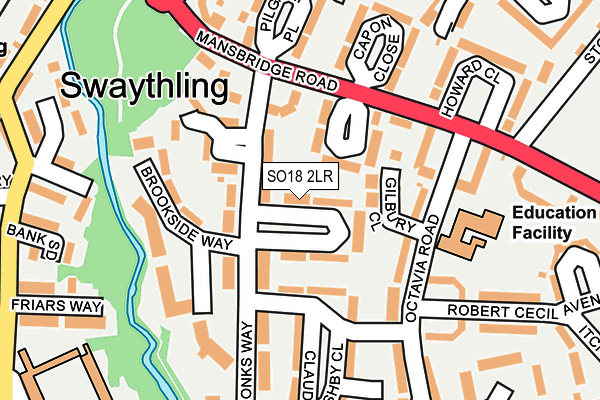 SO18 2LR map - OS OpenMap – Local (Ordnance Survey)