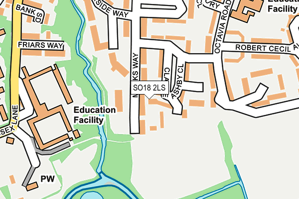 SO18 2LS map - OS OpenMap – Local (Ordnance Survey)