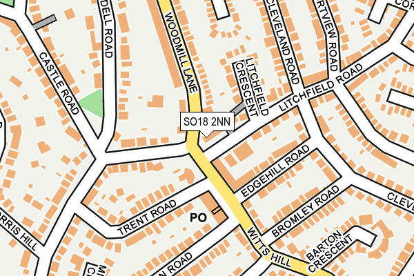 SO18 2NN map - OS OpenMap – Local (Ordnance Survey)