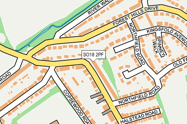 SO18 2PF map - OS OpenMap – Local (Ordnance Survey)