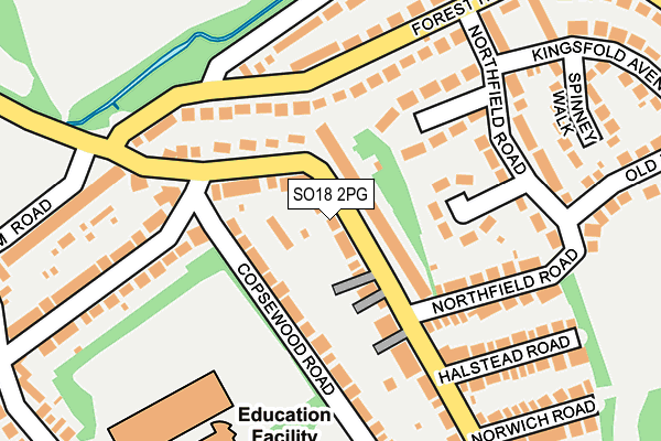 SO18 2PG map - OS OpenMap – Local (Ordnance Survey)
