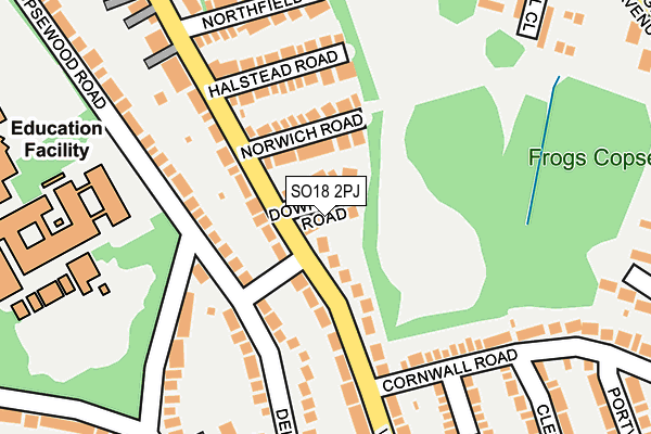 SO18 2PJ map - OS OpenMap – Local (Ordnance Survey)