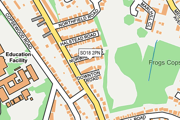 SO18 2PN map - OS OpenMap – Local (Ordnance Survey)