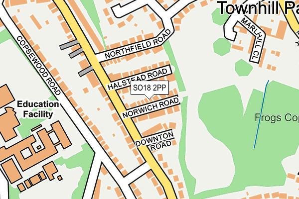 SO18 2PP map - OS OpenMap – Local (Ordnance Survey)
