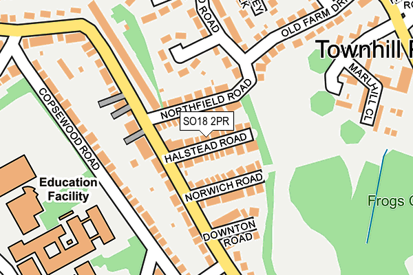 SO18 2PR map - OS OpenMap – Local (Ordnance Survey)