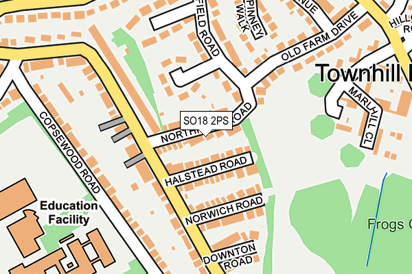 SO18 2PS map - OS OpenMap – Local (Ordnance Survey)