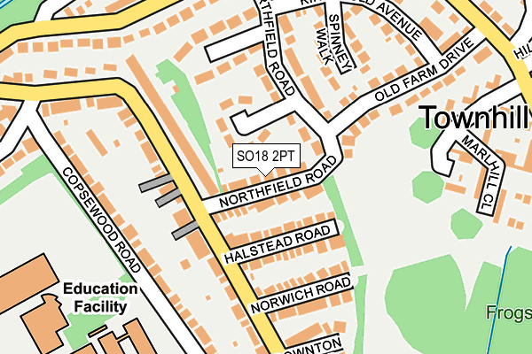 SO18 2PT map - OS OpenMap – Local (Ordnance Survey)