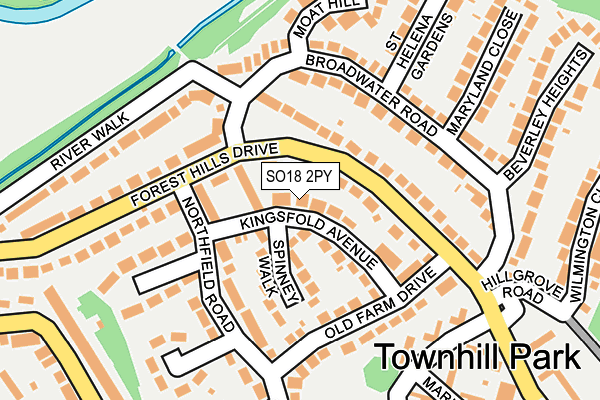SO18 2PY map - OS OpenMap – Local (Ordnance Survey)