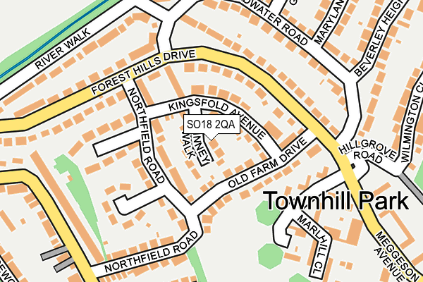 SO18 2QA map - OS OpenMap – Local (Ordnance Survey)