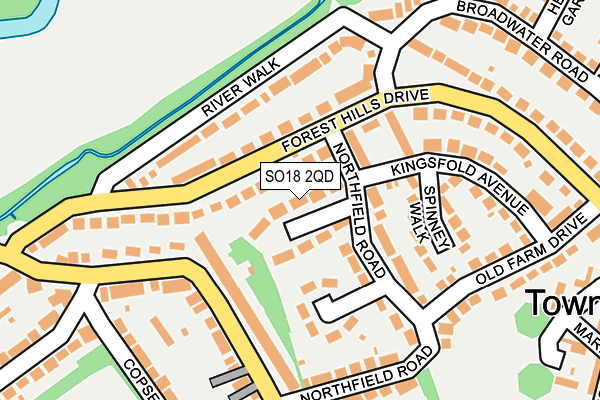 SO18 2QD map - OS OpenMap – Local (Ordnance Survey)