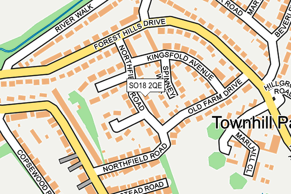 SO18 2QE map - OS OpenMap – Local (Ordnance Survey)