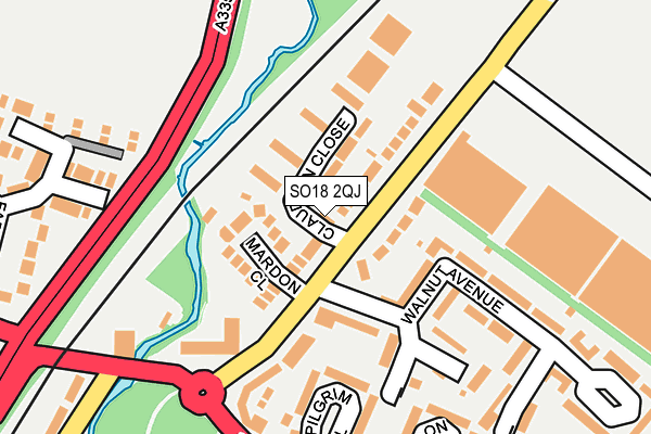 SO18 2QJ map - OS OpenMap – Local (Ordnance Survey)