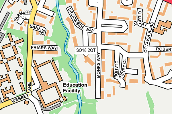 SO18 2QT map - OS OpenMap – Local (Ordnance Survey)