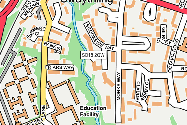SO18 2QW map - OS OpenMap – Local (Ordnance Survey)