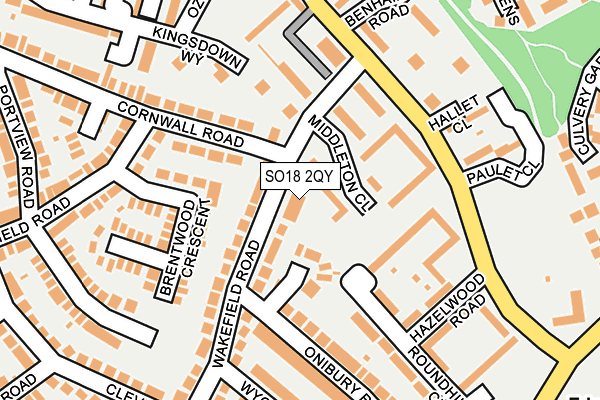 SO18 2QY map - OS OpenMap – Local (Ordnance Survey)