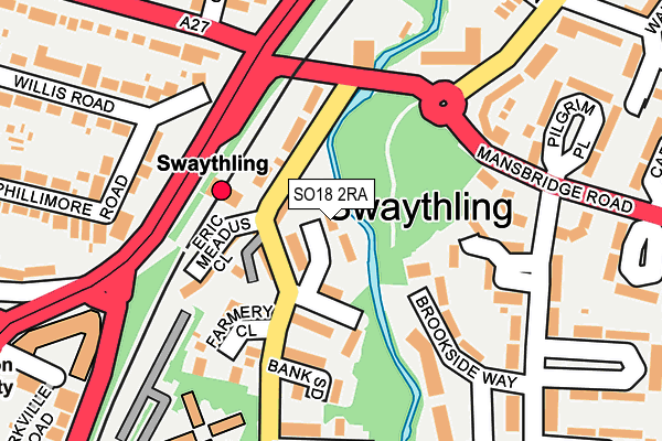 SO18 2RA map - OS OpenMap – Local (Ordnance Survey)