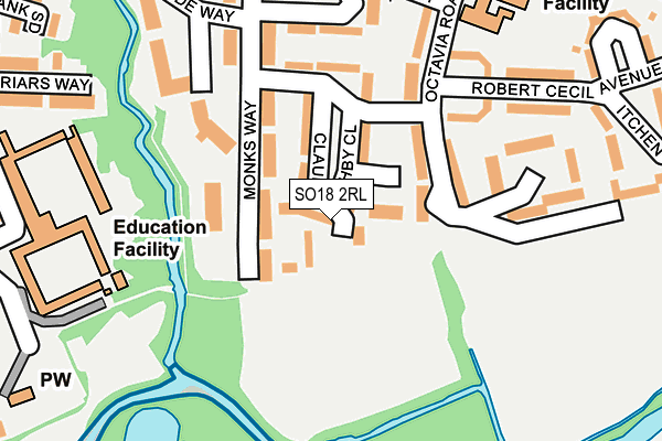 SO18 2RL map - OS OpenMap – Local (Ordnance Survey)