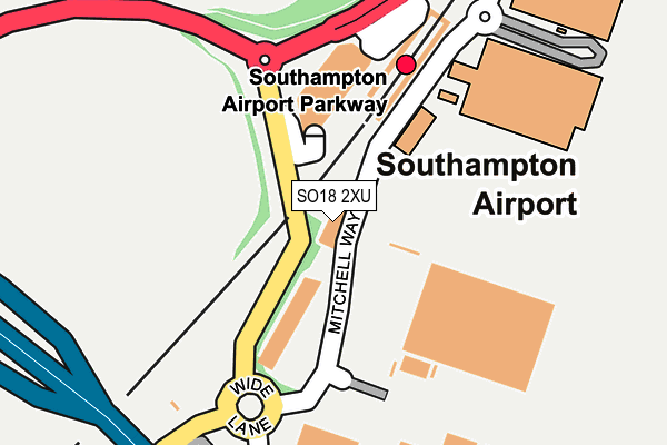 SO18 2XU map - OS OpenMap – Local (Ordnance Survey)