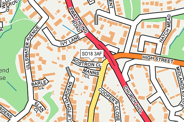 SO18 3AF map - OS OpenMap – Local (Ordnance Survey)