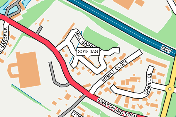 SO18 3AG map - OS OpenMap – Local (Ordnance Survey)