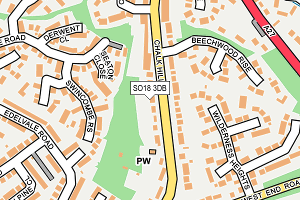 SO18 3DB map - OS OpenMap – Local (Ordnance Survey)