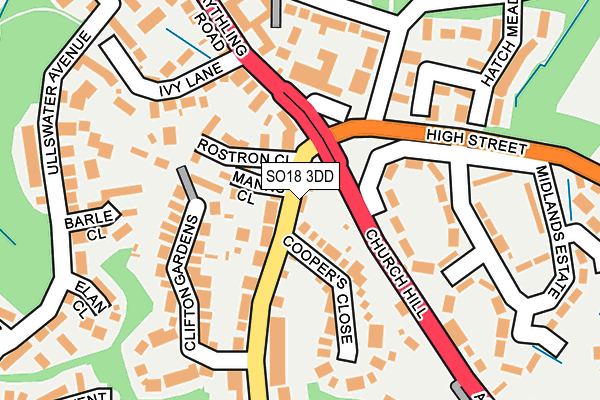 SO18 3DD map - OS OpenMap – Local (Ordnance Survey)