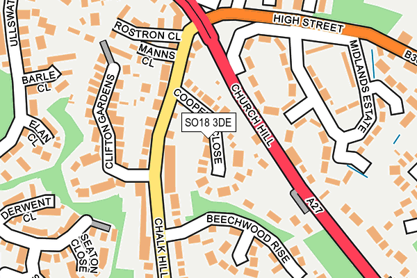 SO18 3DE map - OS OpenMap – Local (Ordnance Survey)
