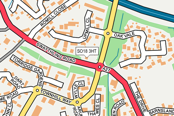 SO18 3HT map - OS OpenMap – Local (Ordnance Survey)