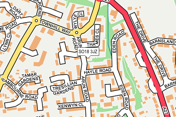 SO18 3JZ map - OS OpenMap – Local (Ordnance Survey)