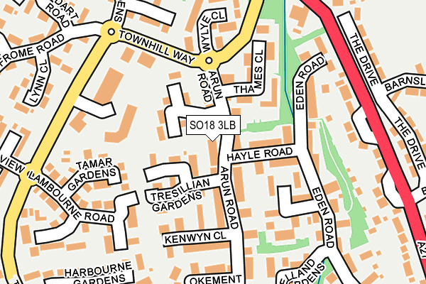 SO18 3LB map - OS OpenMap – Local (Ordnance Survey)