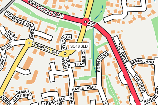 SO18 3LD map - OS OpenMap – Local (Ordnance Survey)