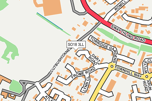 SO18 3LL map - OS OpenMap – Local (Ordnance Survey)