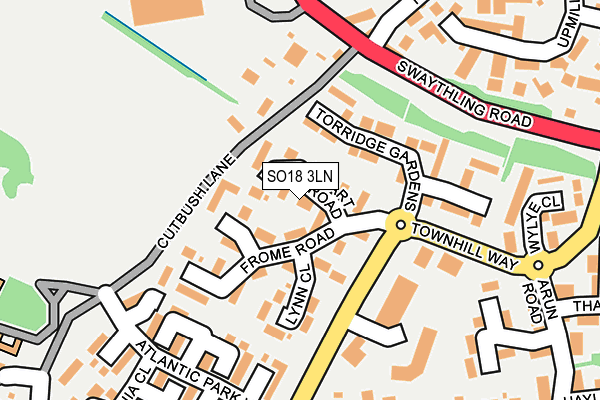 SO18 3LN map - OS OpenMap – Local (Ordnance Survey)
