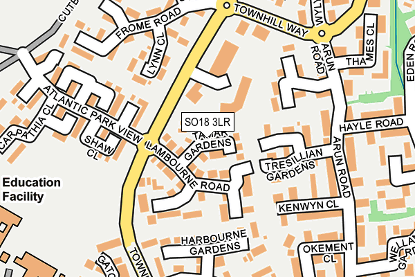 SO18 3LR map - OS OpenMap – Local (Ordnance Survey)