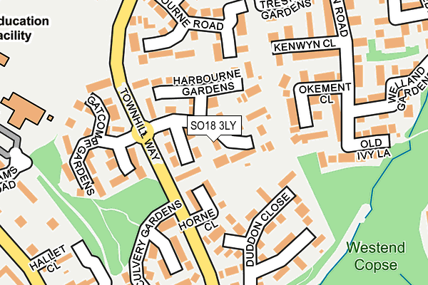 SO18 3LY map - OS OpenMap – Local (Ordnance Survey)