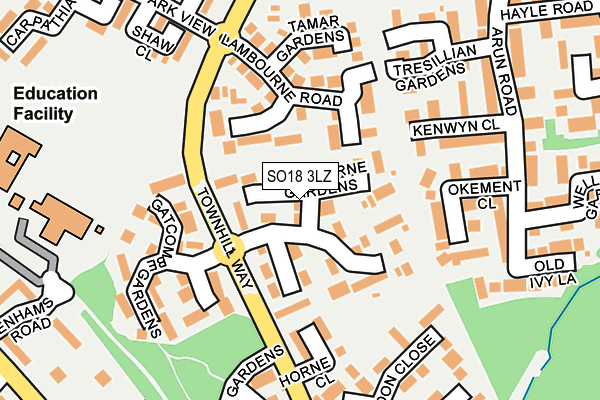 SO18 3LZ map - OS OpenMap – Local (Ordnance Survey)