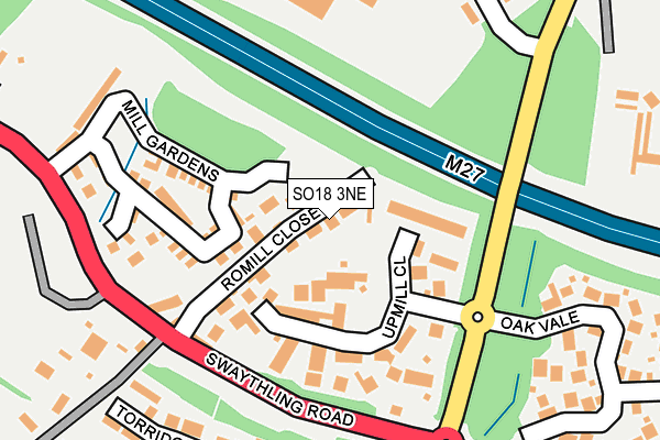 SO18 3NE map - OS OpenMap – Local (Ordnance Survey)