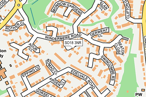 SO18 3NR map - OS OpenMap – Local (Ordnance Survey)