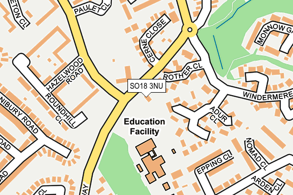 SO18 3NU map - OS OpenMap – Local (Ordnance Survey)