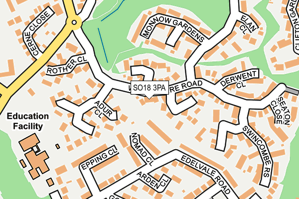 SO18 3PA map - OS OpenMap – Local (Ordnance Survey)